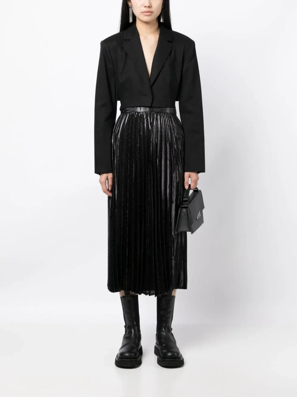 Shiny Pleated Skirt