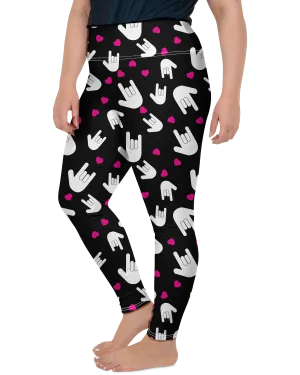 Sign Language I Love You Plus Size Leggings