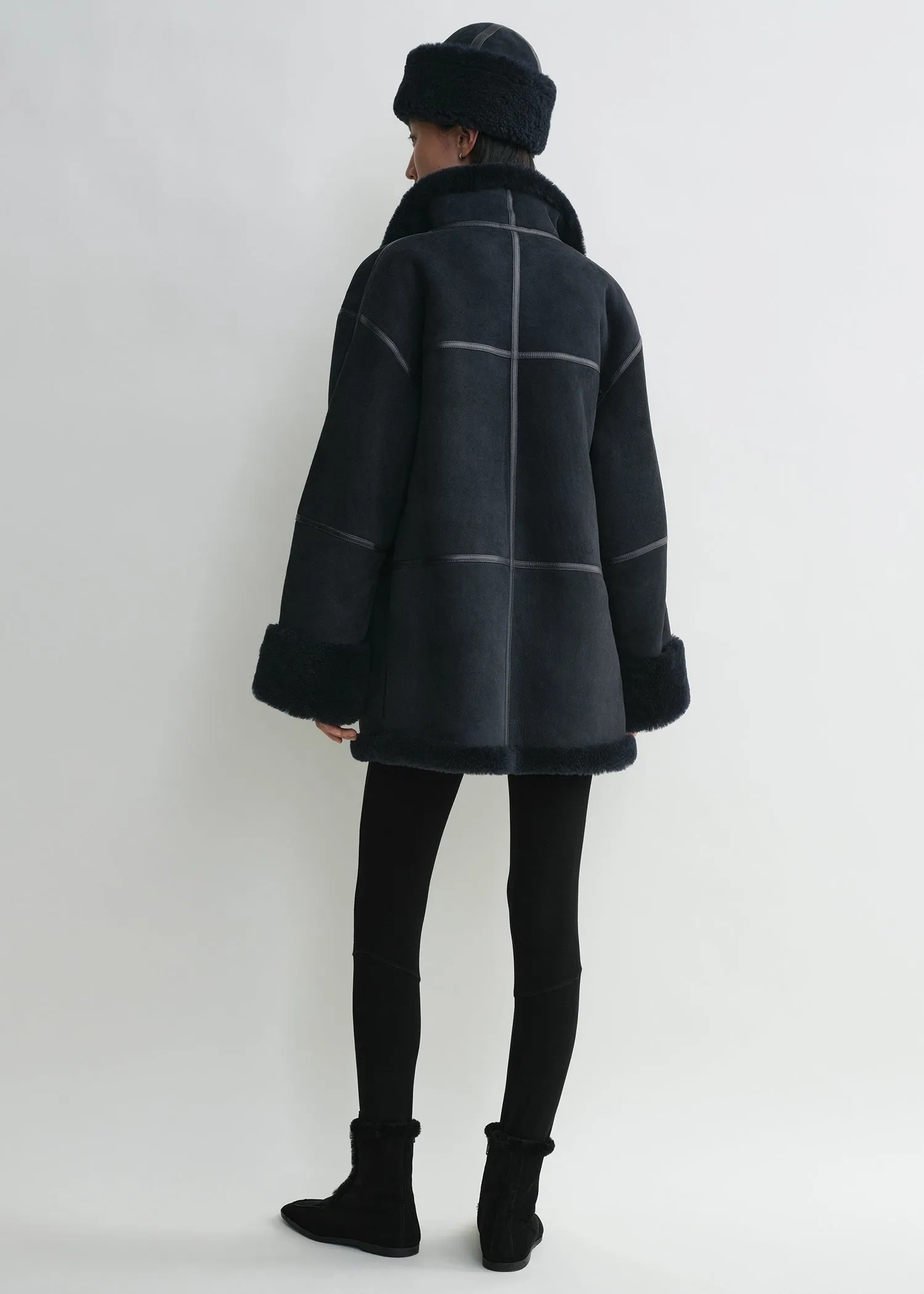 Signature shearling jacket navy