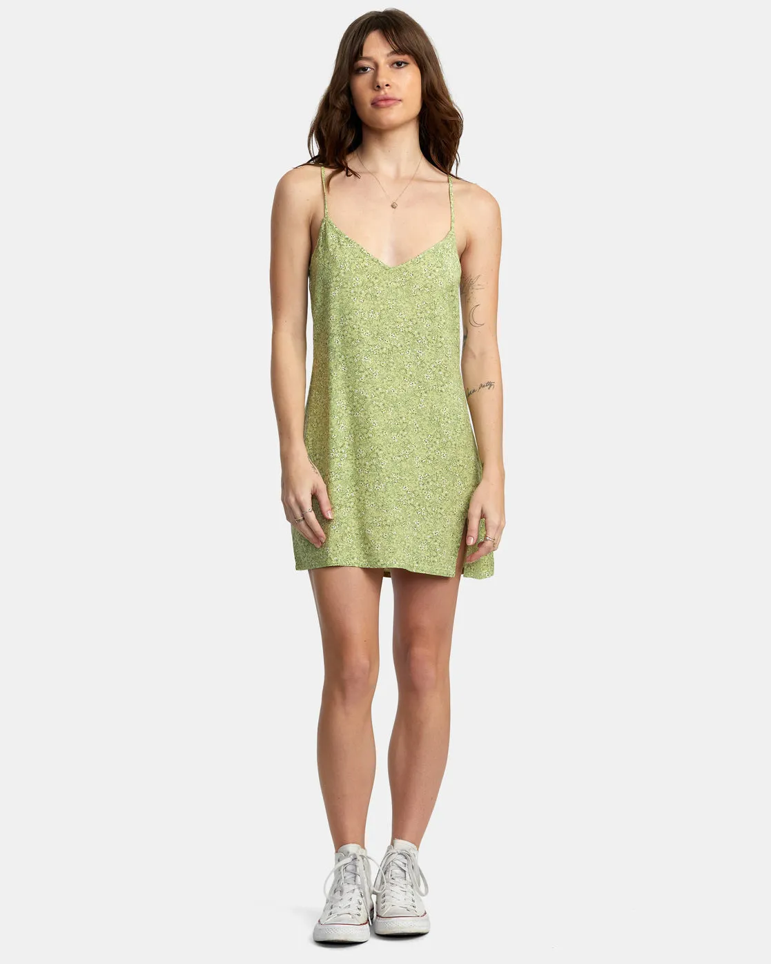 Slip Up Mini Dress - Fern