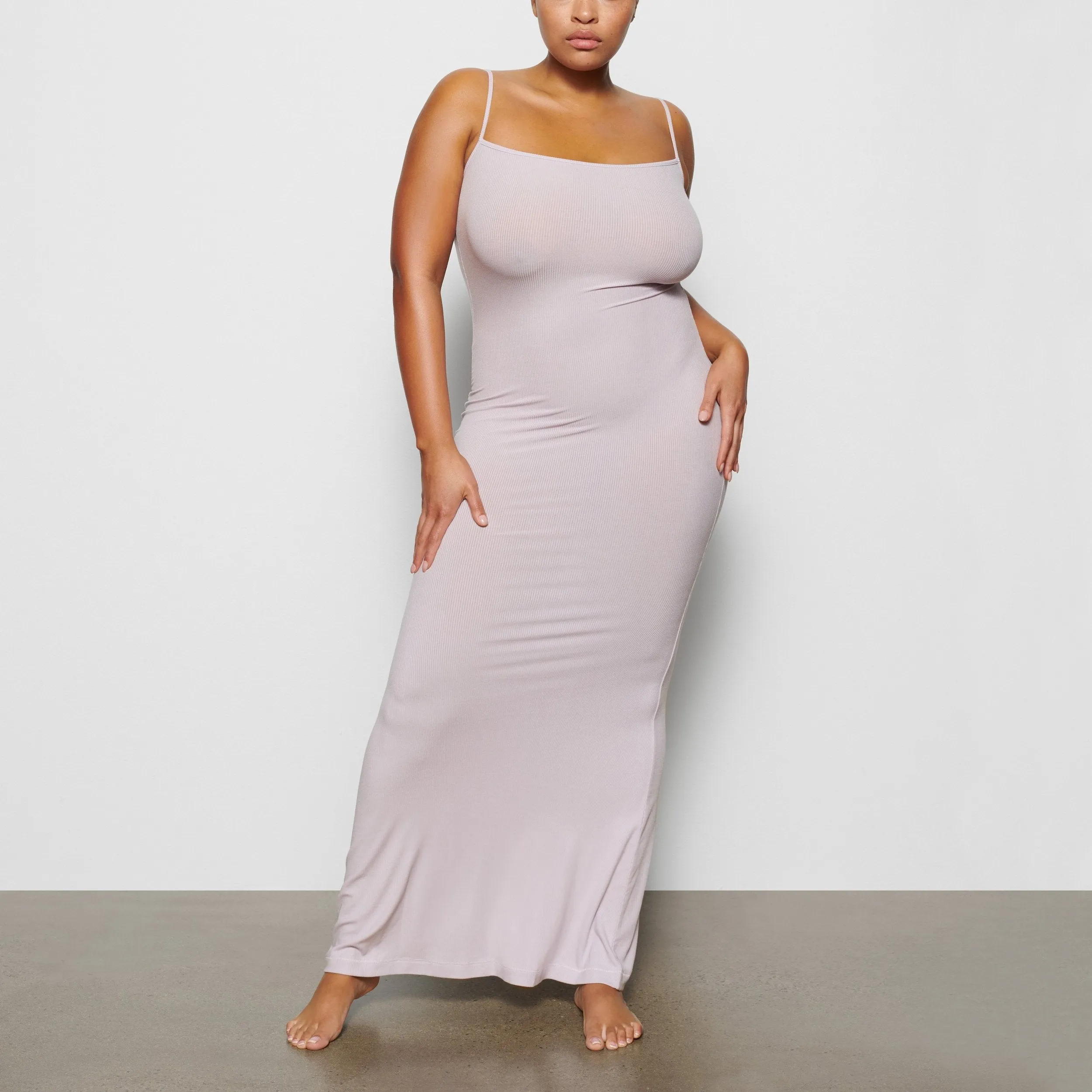 SOFT LOUNGE LONG SLIP DRESS | IRIS MICA