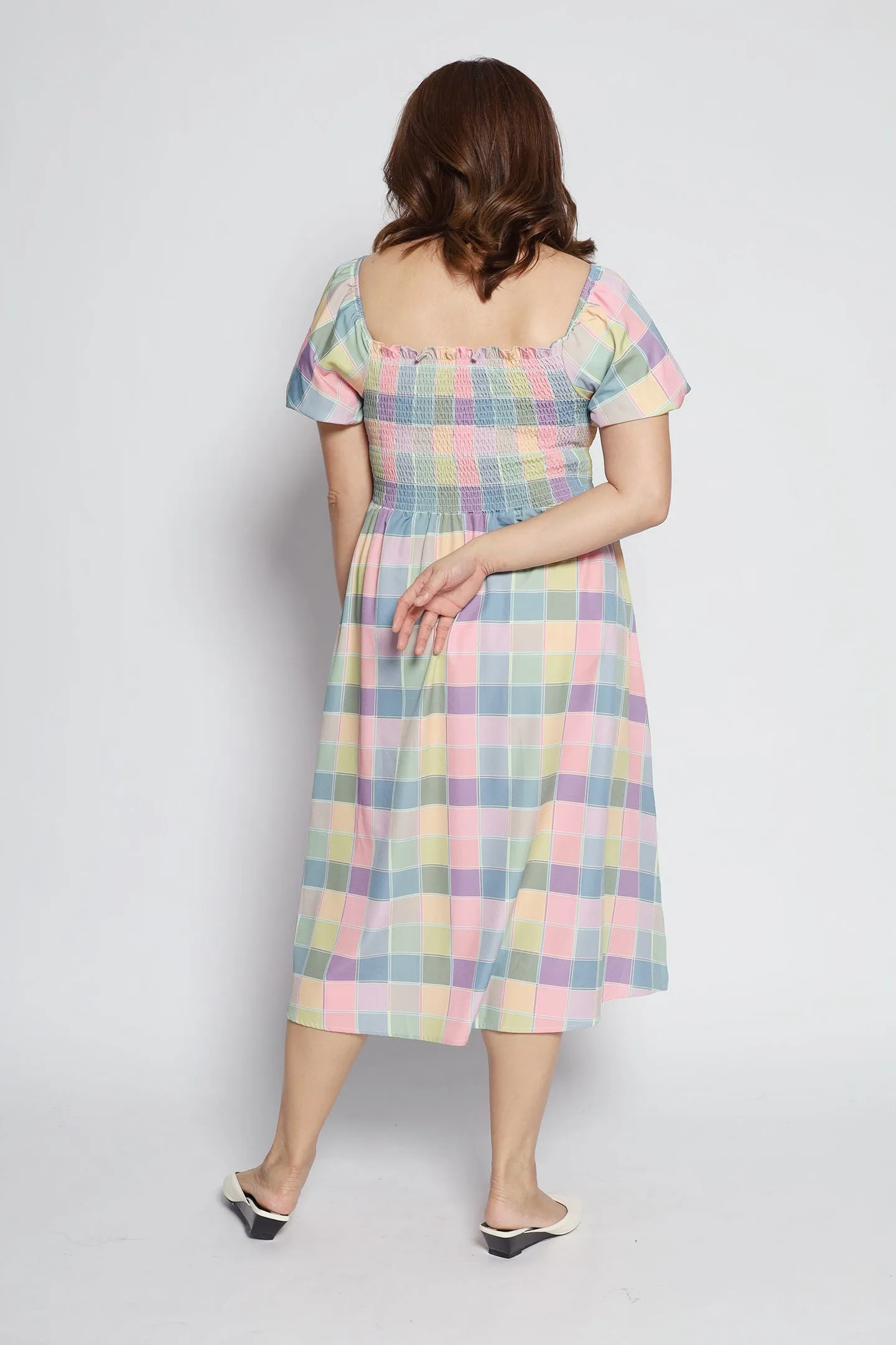 Sora Dress in Rainbow Checks