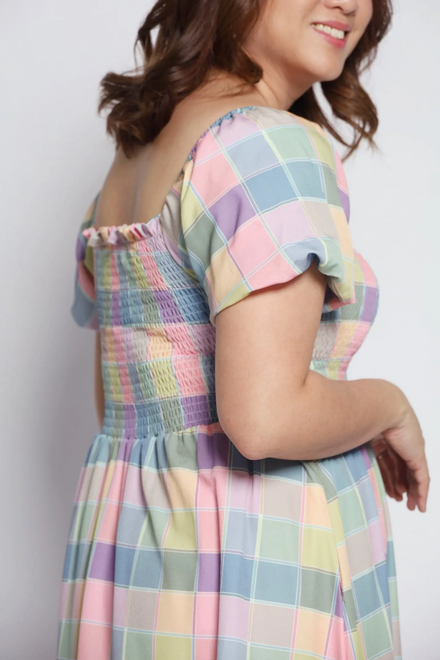 Sora Dress in Rainbow Checks