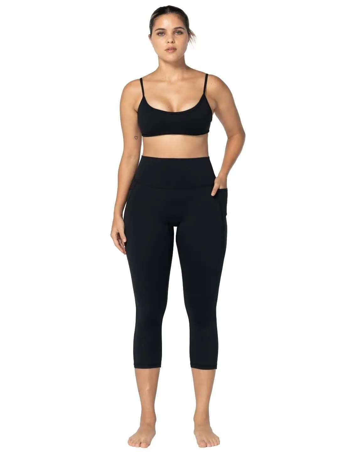 Sunzel Sunzfly Invisible Butt Scrunch Capri Leggings with Pockets for Women