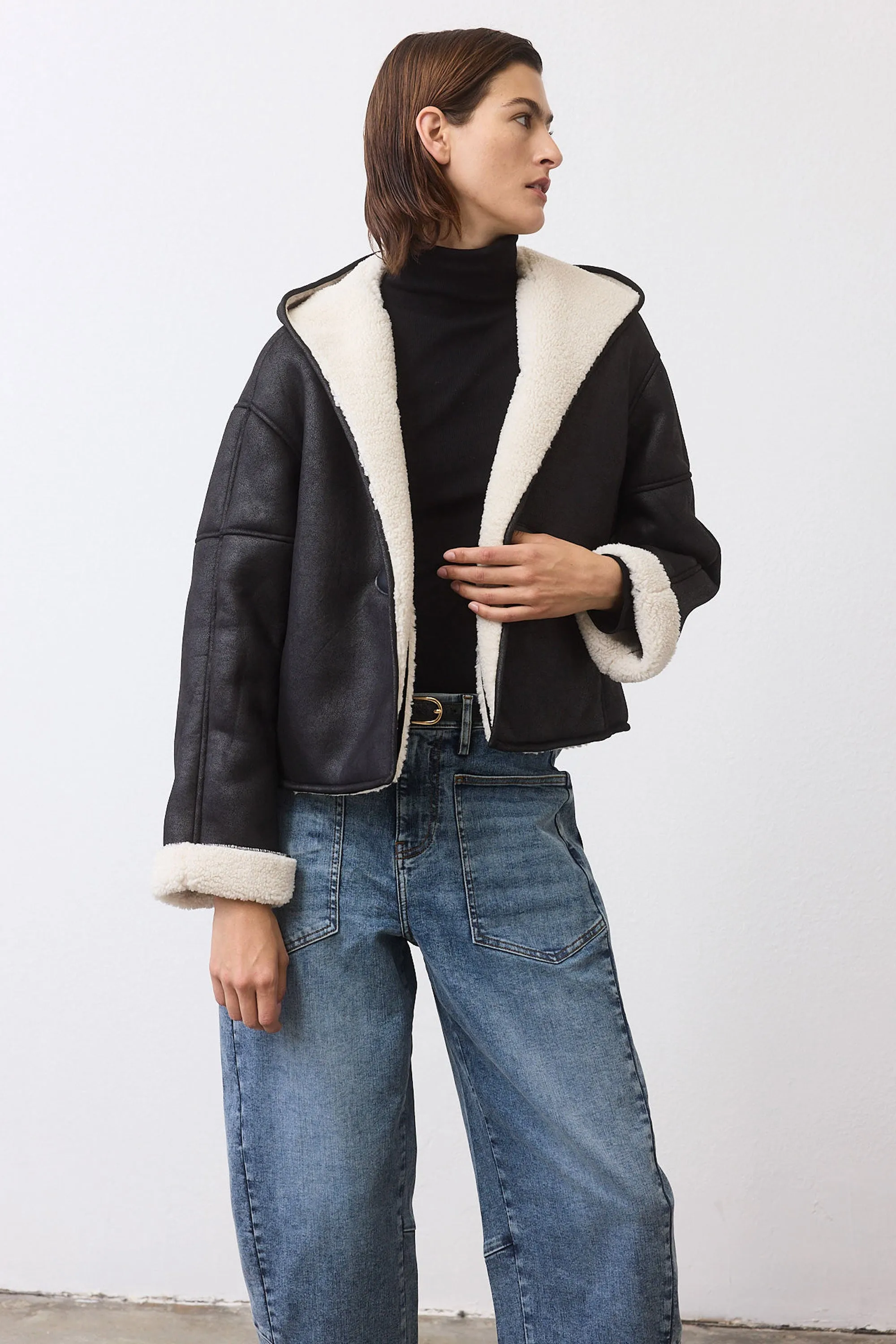 The Hooded Shearling Jacket