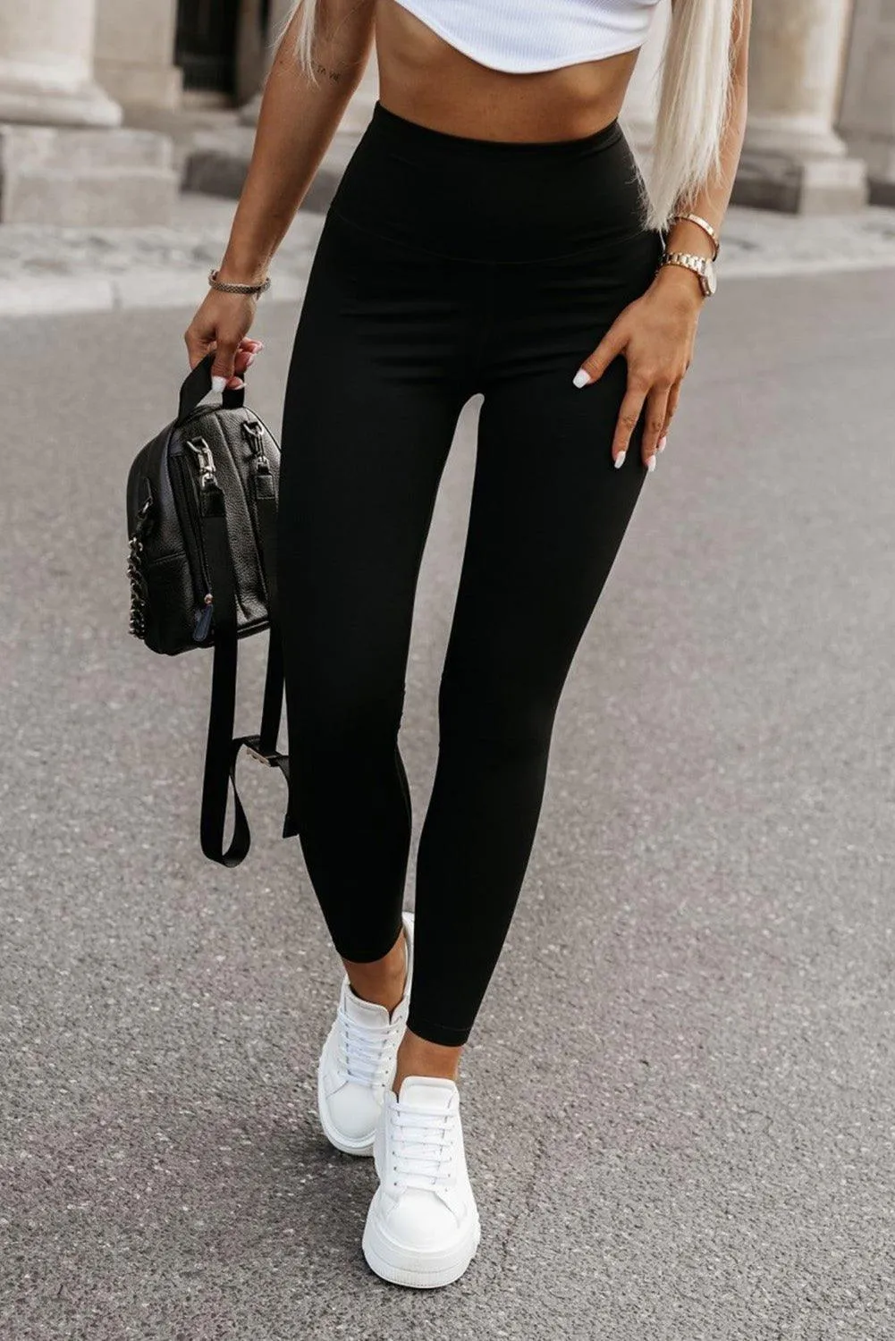 Tummy Control Black Mesh High Waist Leggings