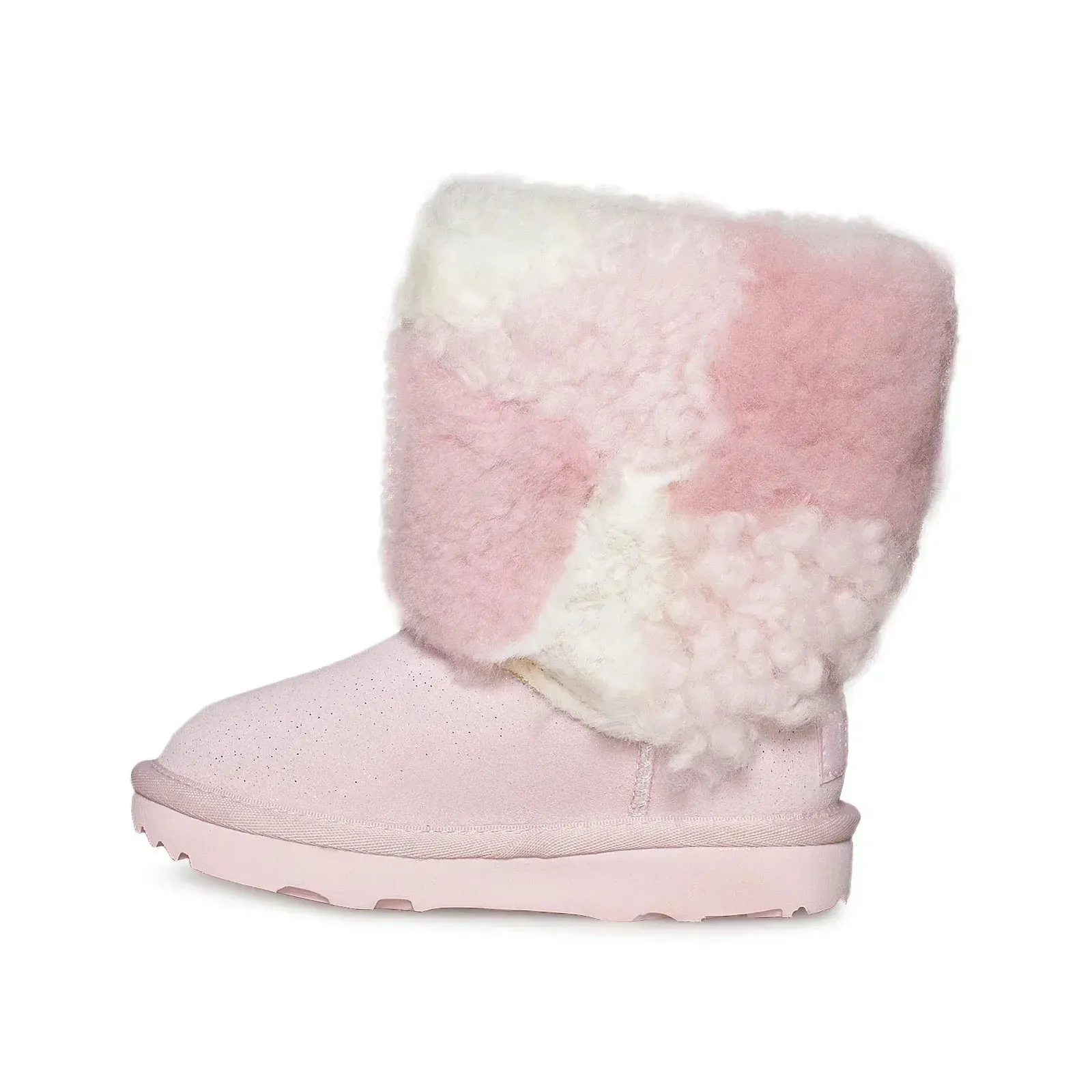 UGG Classic Short Patchwork Fluff Baby Pink Boots - Toddler