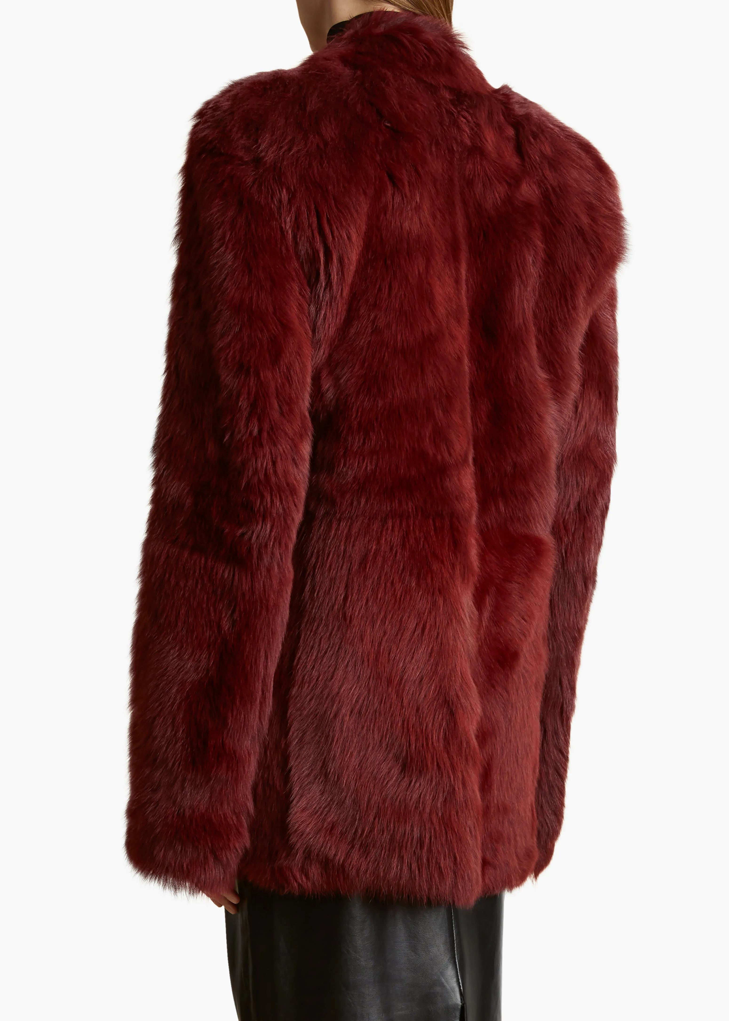 Willow Shearling Jacket in Oxblood Shearling