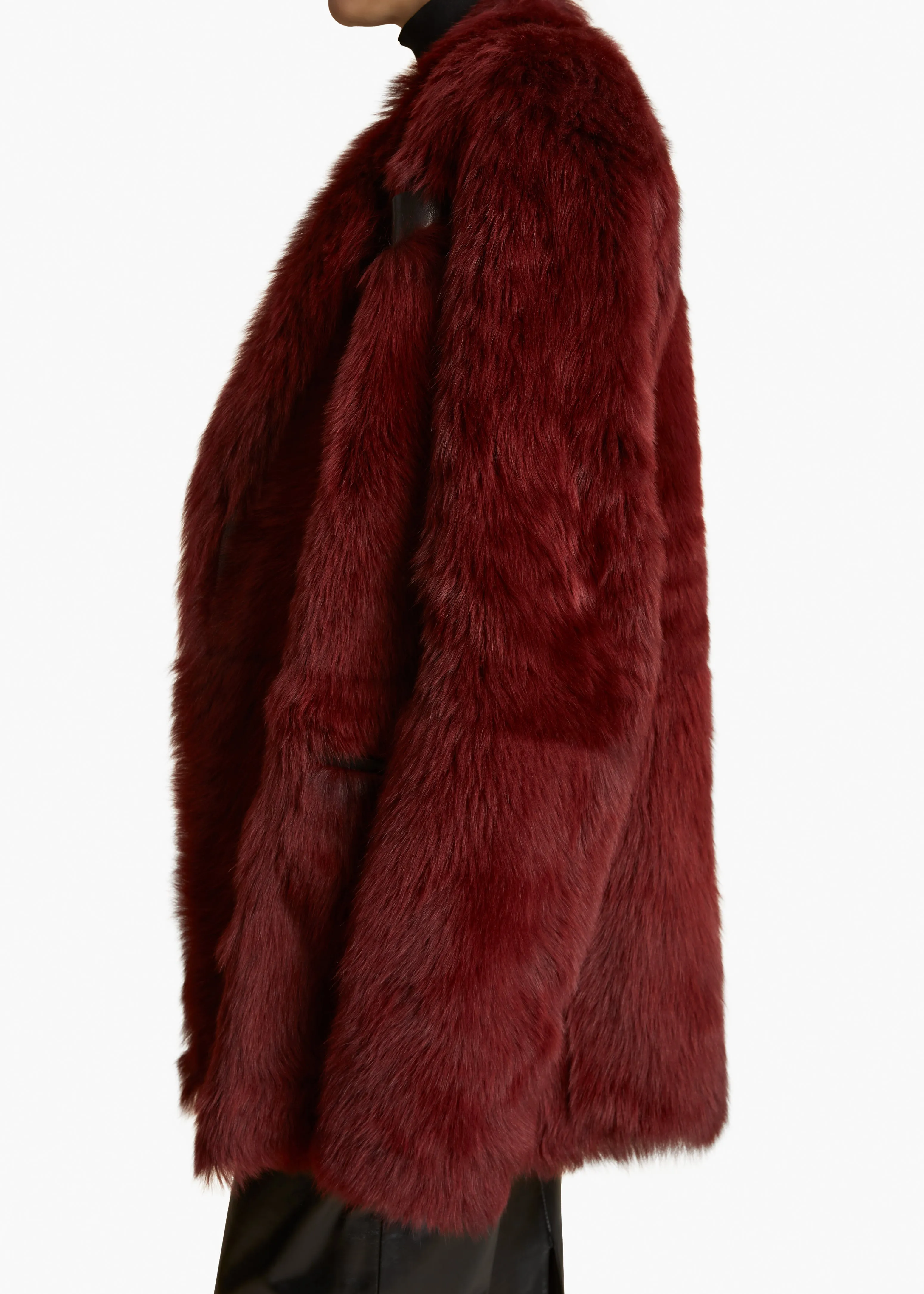 Willow Shearling Jacket in Oxblood Shearling