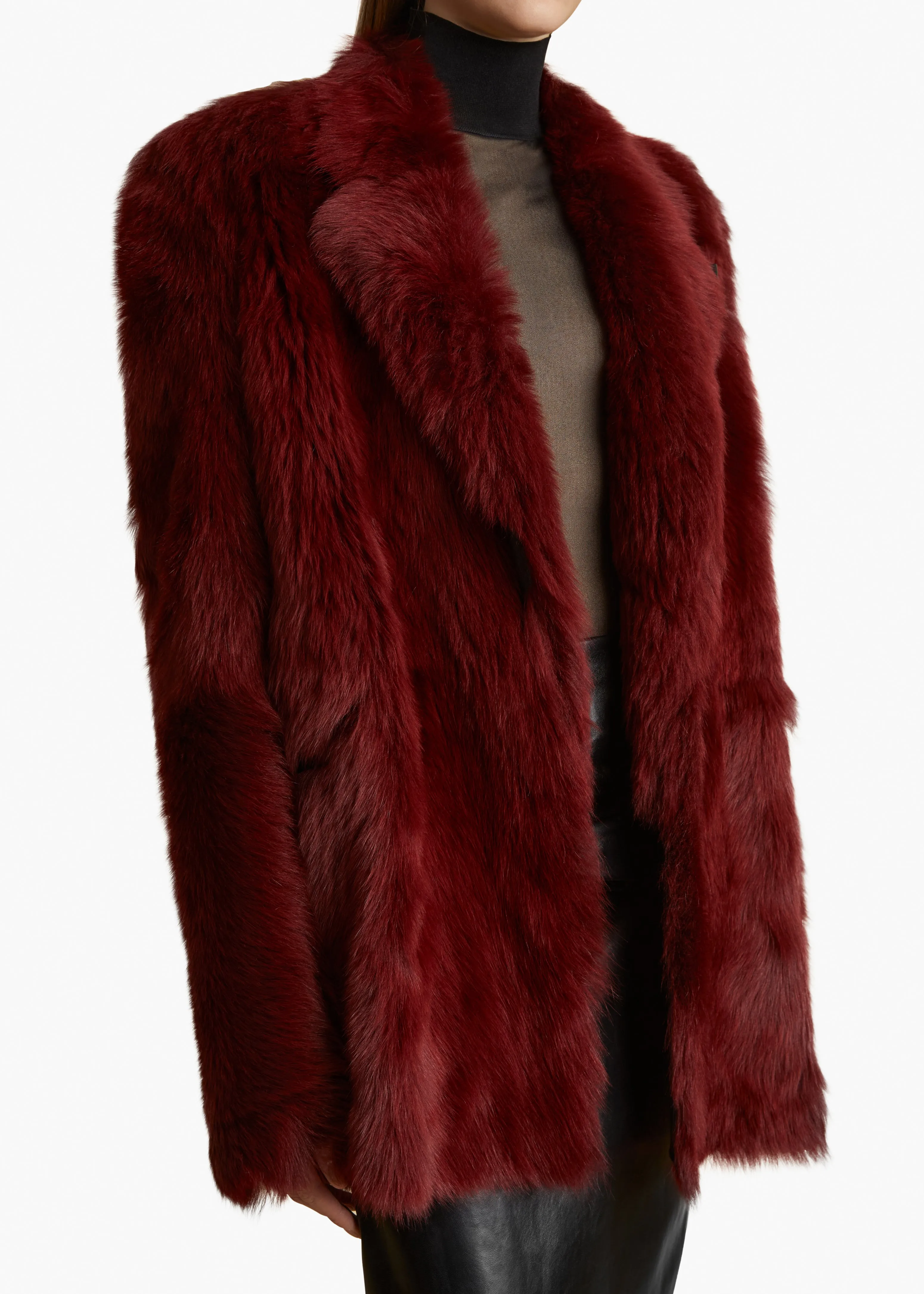 Willow Shearling Jacket in Oxblood Shearling