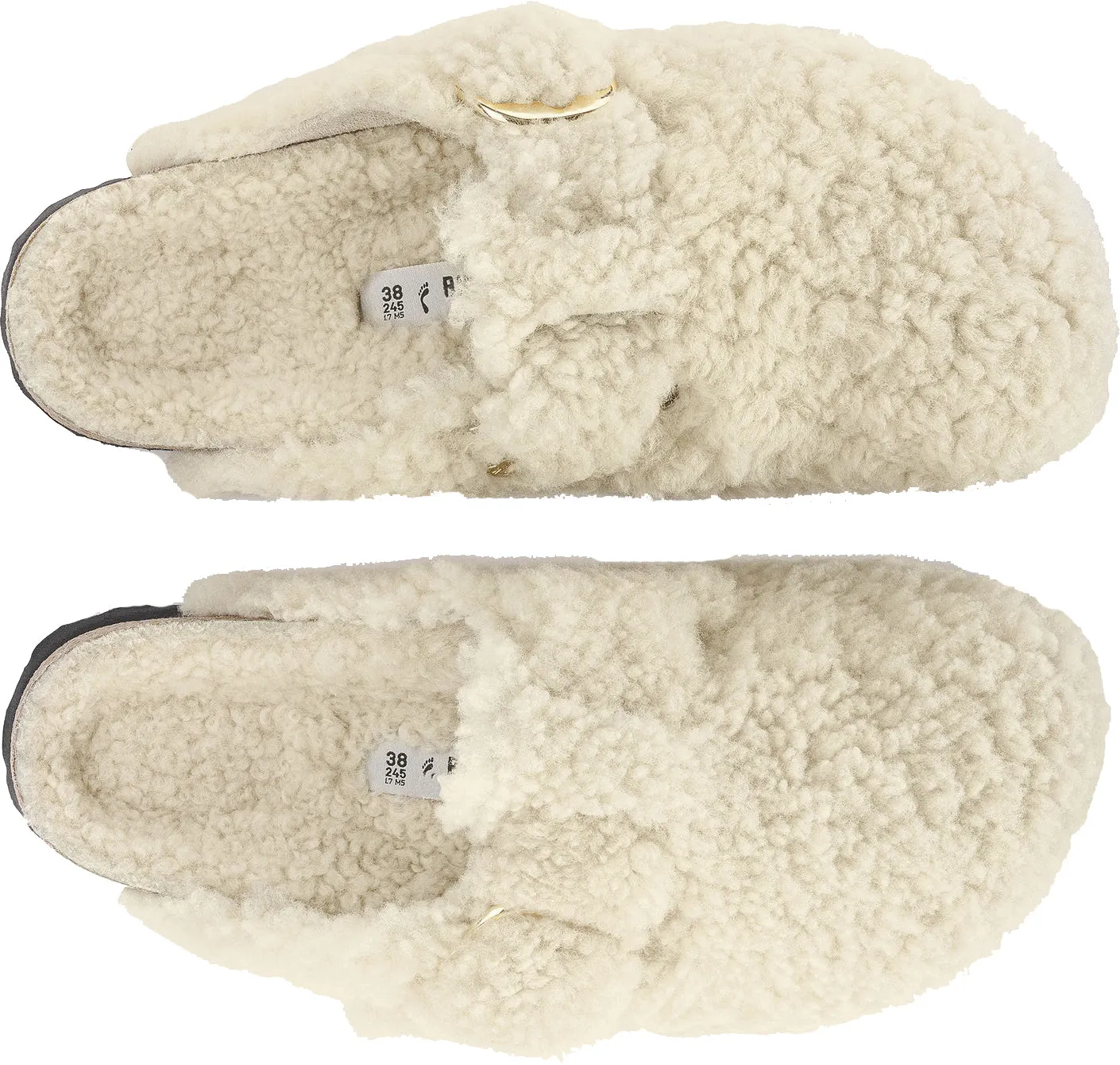 Women's Birkenstock Boston Big Buckle Teddy Eggshell Shearling