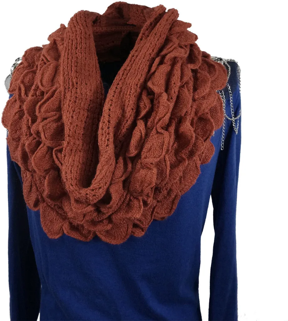 women's premium oversize soft ruffle infinity scarf