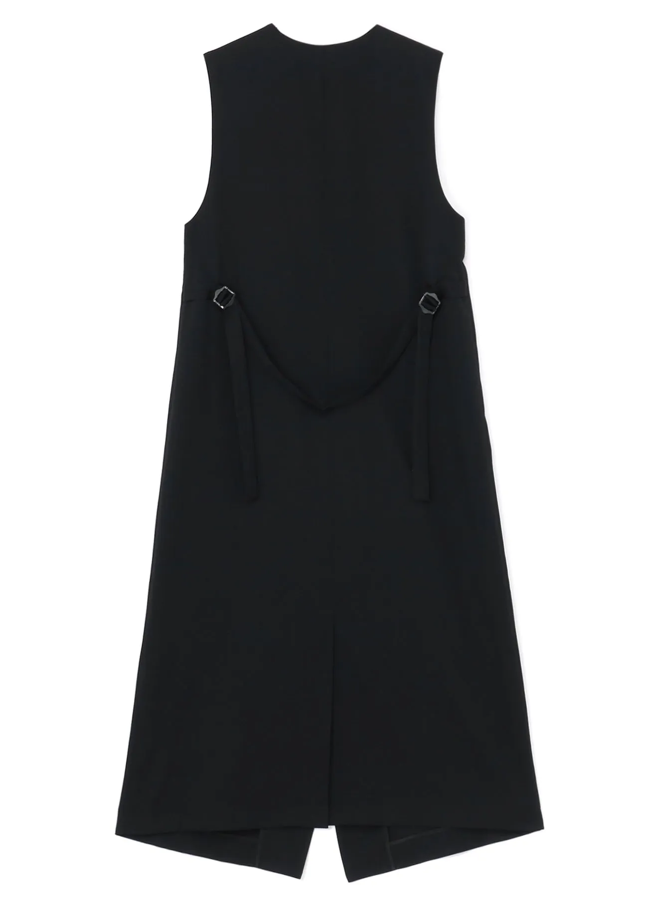 WOOL GABARDINE LONG SLEEVELESS DRESS