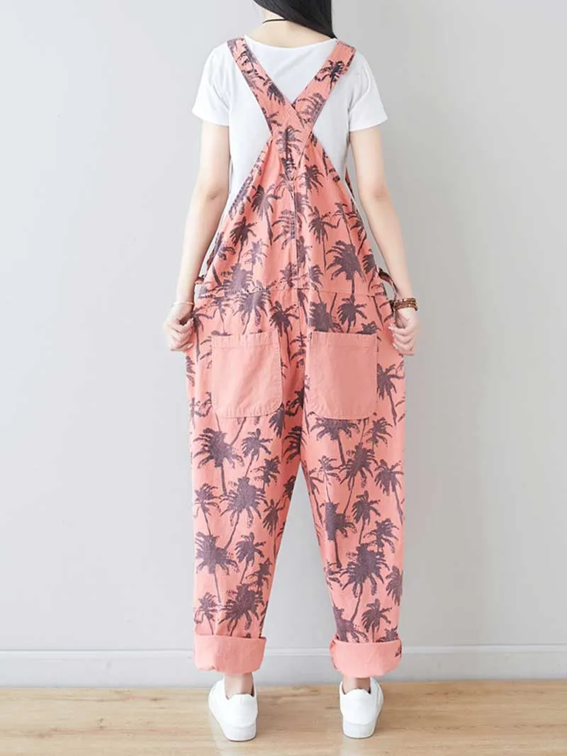 Work Hard Printed Cotton Overall Dungarees