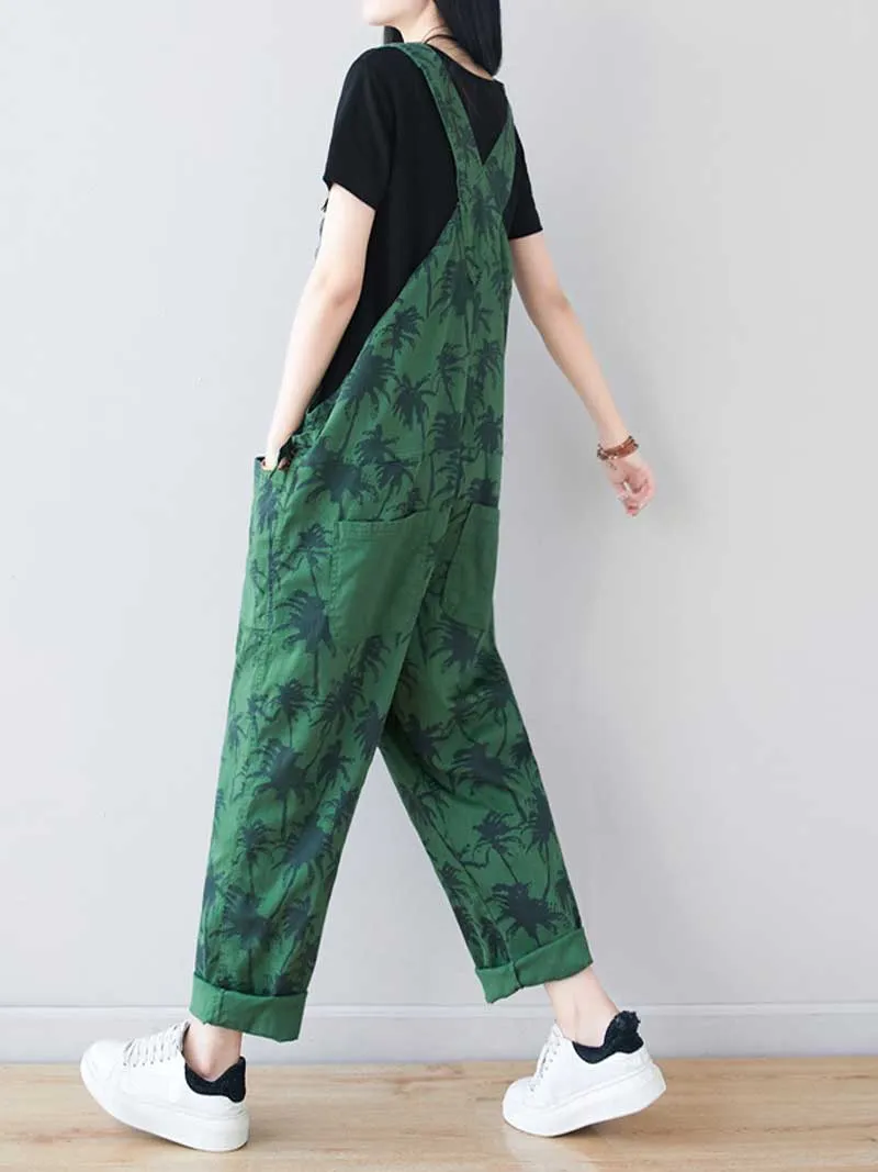 Work Hard Printed Cotton Overall Dungarees