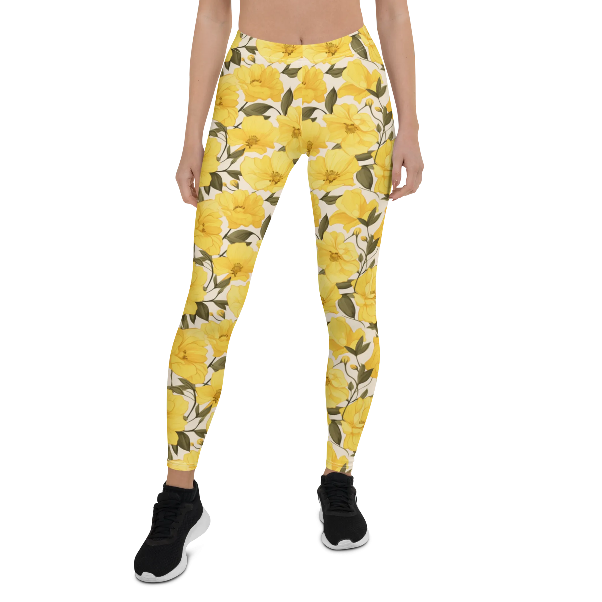 Yellow Bell Flower Leggings