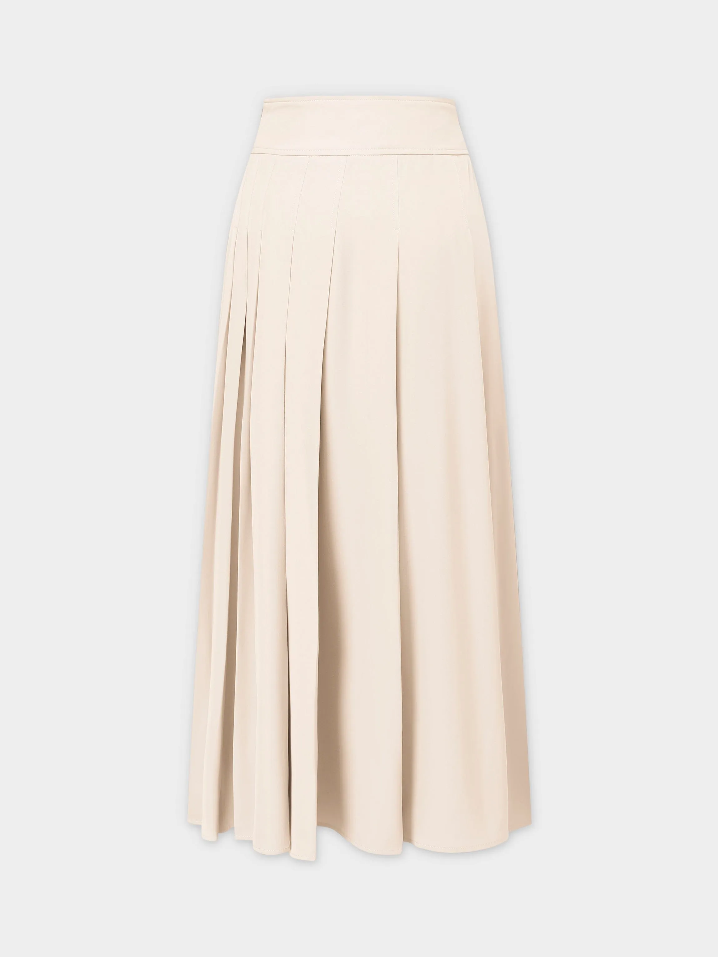 Yolk Pleated Skirt 37"-Ivory