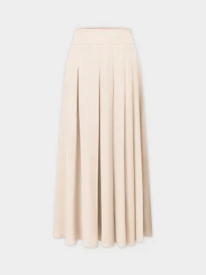 Yolk Pleated Skirt 37"-Ivory