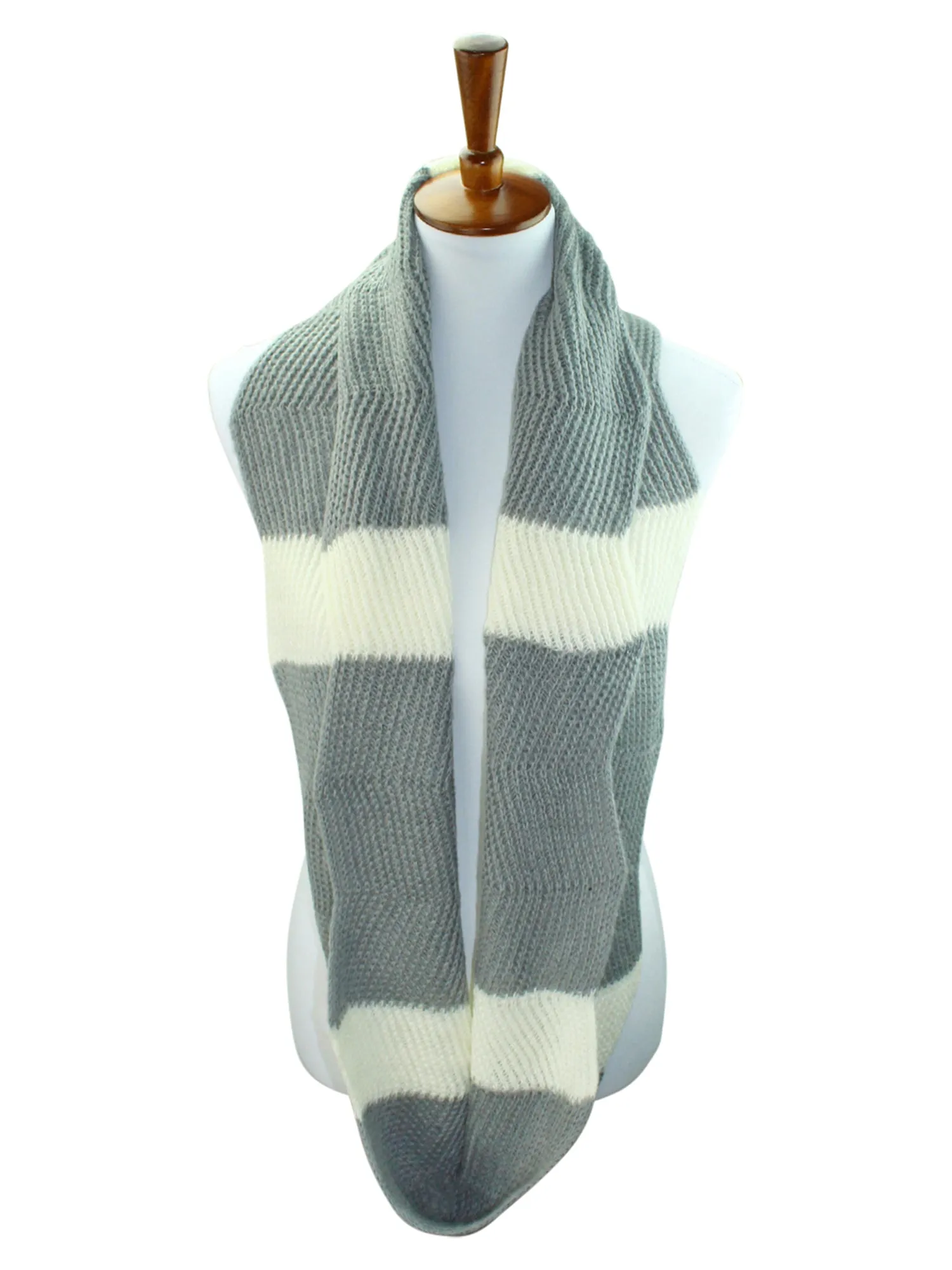 Zigzag Chevron Winter Knit Circle Infinity Scarf